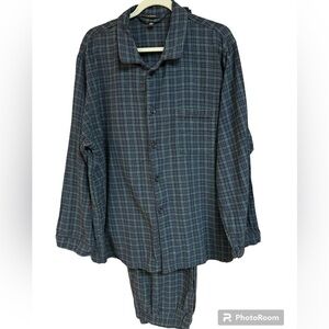 Club Room Men’s Navy/Green Plaid Cotton PJ Set XL